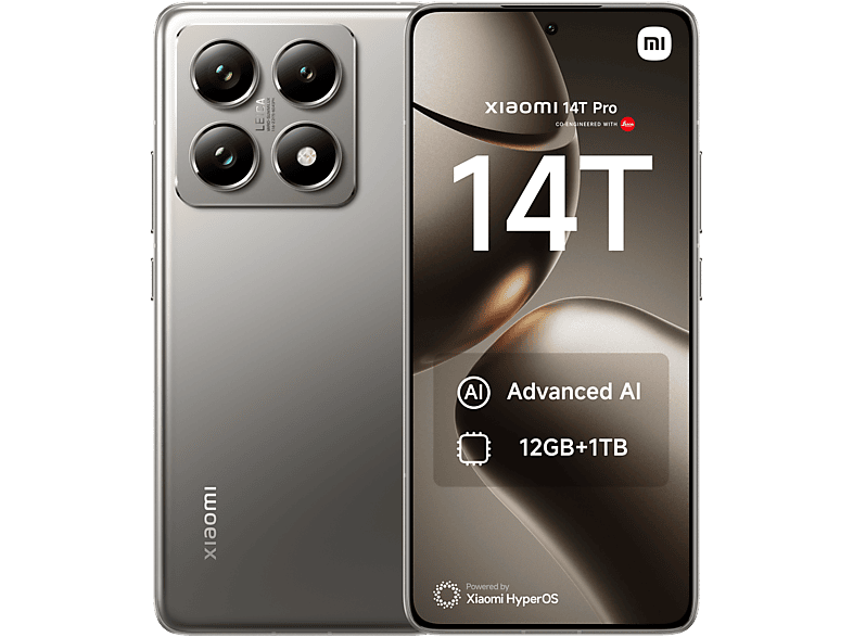 Xiaomi 14T Pro Gris Titanio 1 TB 12 GB RAM 6.67 1.5K Mediateck Dimensity 9300+ 5000 mAh Android-HyperOS