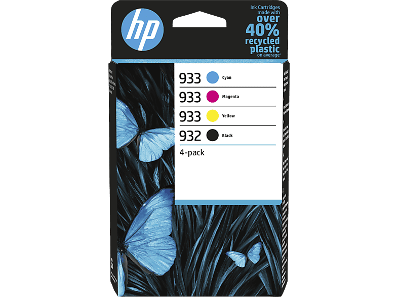 HP  932 Negro + 933 Tricolor Hasta 400 páginas de impresión B/N Hasta 300 páginas de impresión a color