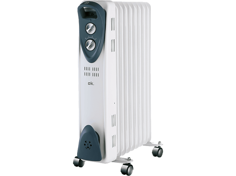 OK ORO 1122524 ES 2000 W 3 niveles de calor 9 elementos Termostato regulable Display LED Blanco