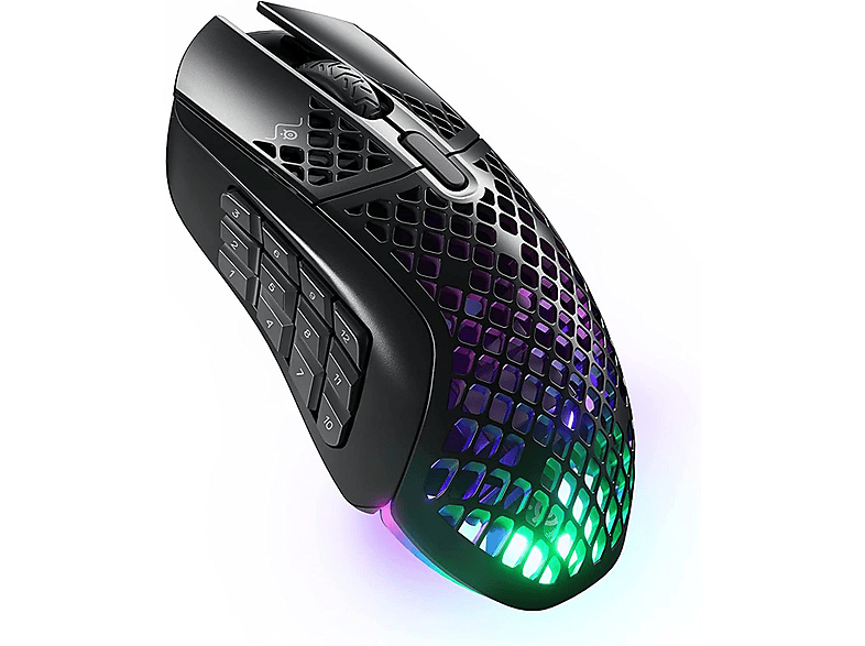 SteelSeries Aerox 9 Wireless Inalámbrica 2,4 GHz y Bluetooth 5.0 18000 DPI 180h Autonomía 18 Botones Negro