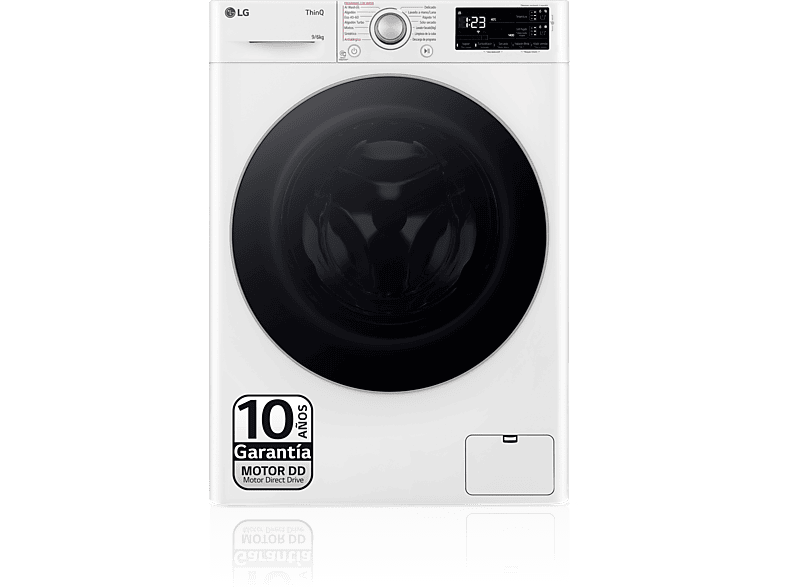 LG F4DR5509A1W 9 kg / 6 kg 1400 rpm 14 programas  AI Direct Drive™ Autodosificación, TurboWash™360 Blanco