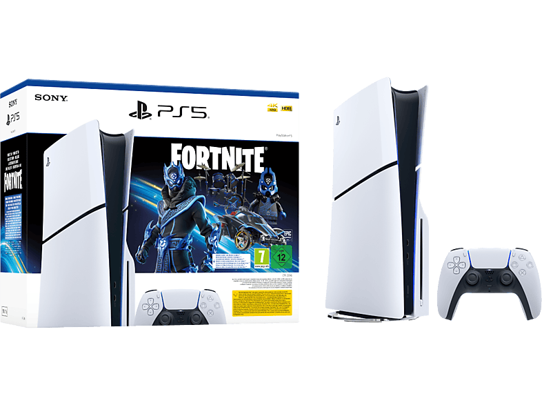 Sony PlayStation 5 Slim Standard 1 TB SSD 4K 1 mando Chasis D Blanco + 1 Código de pack Fortnite® Cobalt Star*