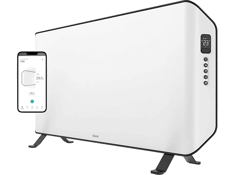 Duux Edge 1000 W 2 niveles calor Temporizador 24h Control a distancia Blanco
