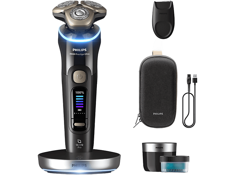 Philips i9000 Prestige Ultra XP9400/31 Afeitado en seco/mojado con tecnología SkinIQ Pro Sensor IA de presión y control App smartphone