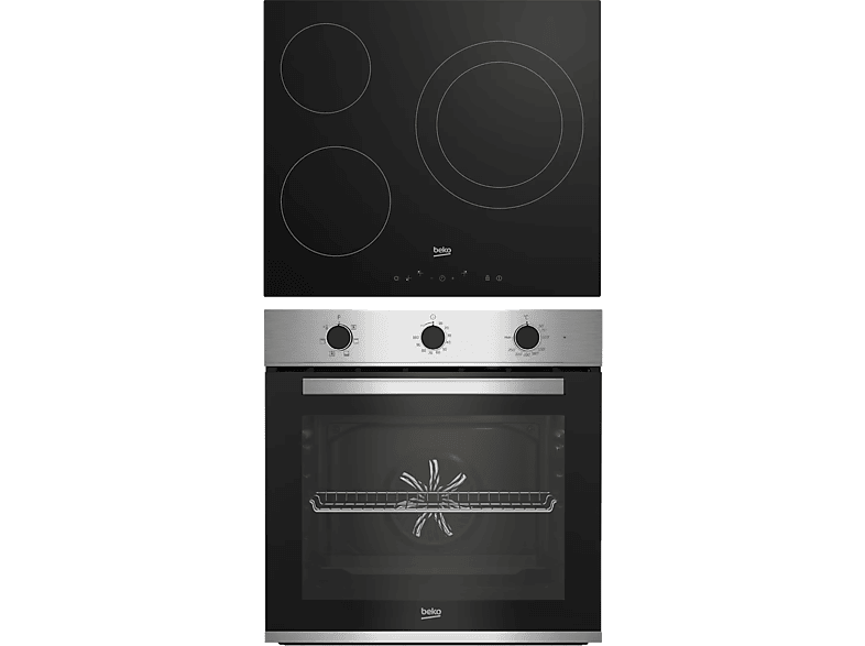 Beko BBSE12122XD Vitrocerámica Integrable 3 zonas 8100 W Negro + Inox