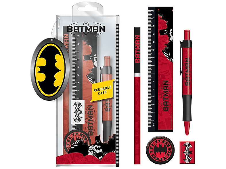 Pyramid International Batman Set de papelería (bolígrafo lápiz regla sacapuntas y goma)