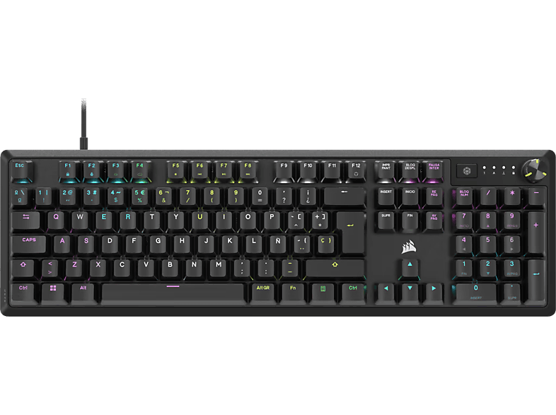 Corsair K70 CORE Retroiluminación RGB Teclas ABS Mando multifunción Negro