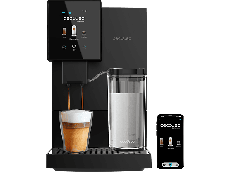 Cecotec Cremmaet Compactccino Connected 19 bar Pantalla TFT WiFi Depósito de agua 1.1L 1350W Thermoblock Black