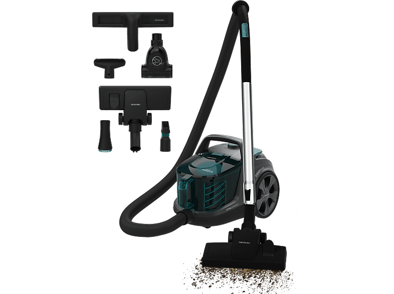 Cecotec Conga Rockstar Cyclonic XL ProAnimal Potencia 900 W Depósito 2.8 L Doble filtro HEPA 5 accesorios Blue