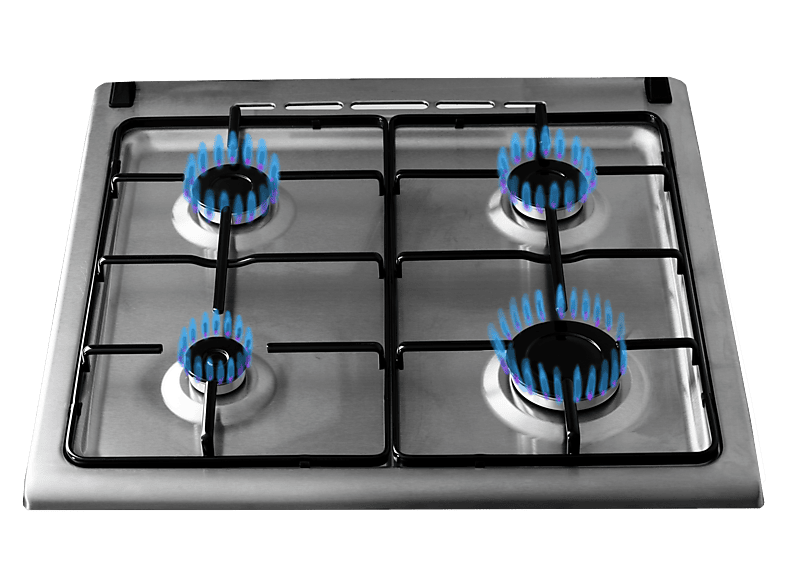 KOENIC KFC 2421-4 4 Zonas Horno Gas Butano Libre instalación Plata