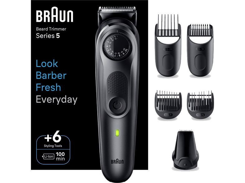 Braun Series 5 BT5450 Recortadora De Barba 40 Ajustes de longitud 5 accesorios 100 min autonomía