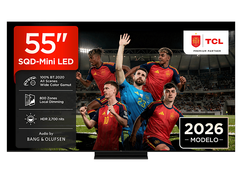 TCL 55C7L UHD 4K TSR AiPQ Smart TV DVB-T2 (H.265) HDR 2700 nits Dolby Vision y Atmos Negro
