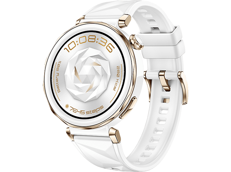 Huawei Watch GT5 Pro 42mm Llamadas Bluetooth Respuesta con Teclado Mapas Campos Golf 7 días batería Correa Fluoroelastómero Blanco