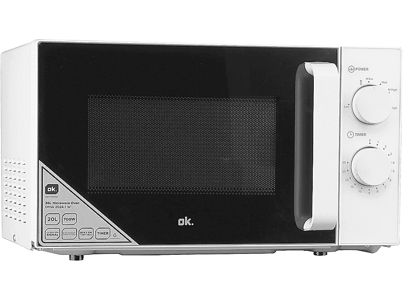 Ok OMW 2024-1 W 700 W 6 Niveles de Potencia Función Descongelar Temporizador 20 l Blanco