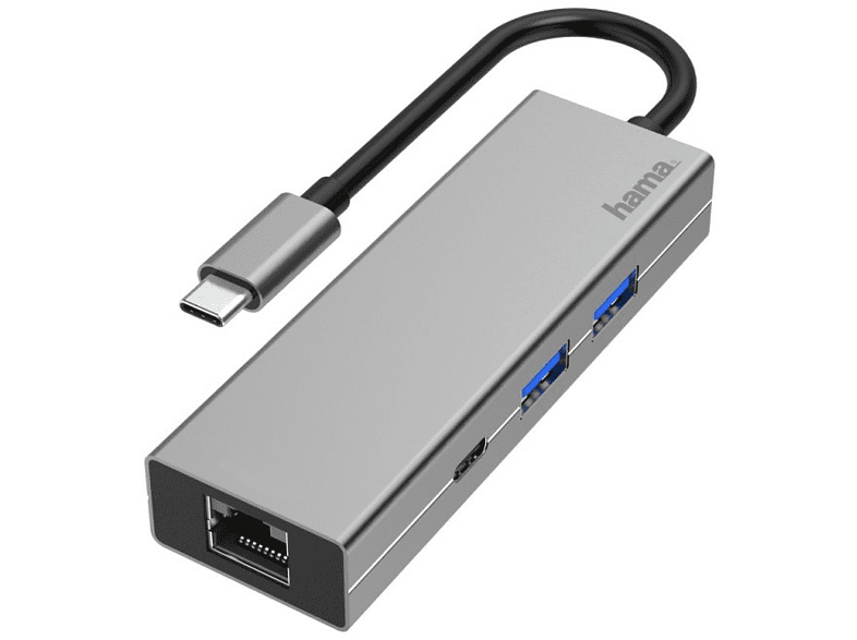 Hama 00200108 LAN USB Tipo-C USB 3.2 100W Gris