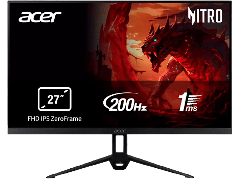Acer Nitro KG273X1BMIPX 27 Full-HD 200 Hz 1 ms IPS FreeSync Premium Altavoces integrados Negro