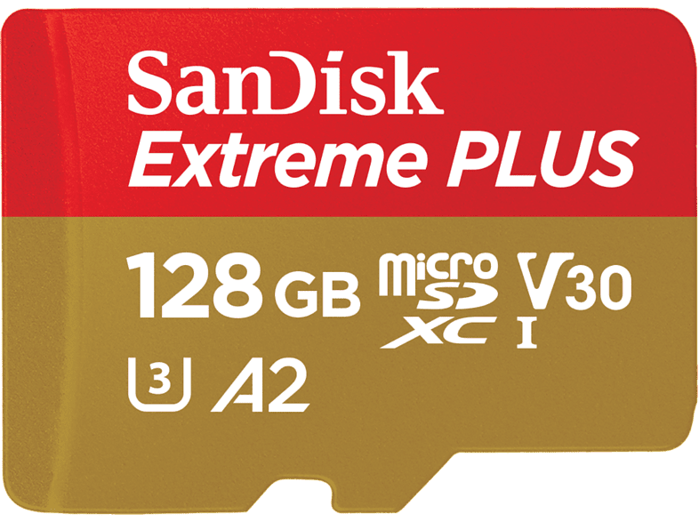 SanDisk Extreme PLUS 128 GB Lectura hasta 200 MB/s UHS-I U3 C10 A2 V30 Multicolor
