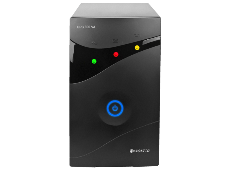 Woxter UPS 800 VA Microprocesador Display LED Alarma acústica Autonomía 8-15 minutos Negro