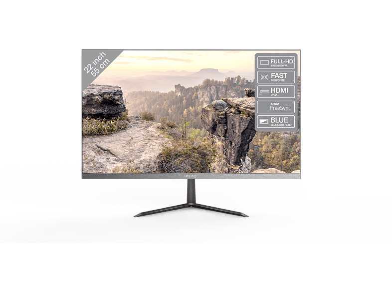 Peaq PMO S223-VFC 22 Full-HD 8 ms 60 Hz FreeSync compatible HDMI 1.4 Negro