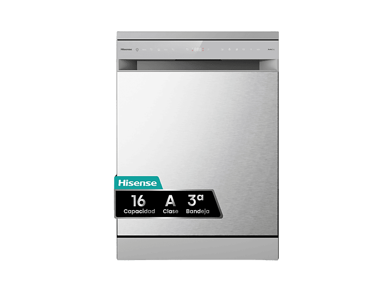 Hisense HS673A90X 16 servicios 7 programas 59.9 cm Conectividad Wi Fi Tercera bandeja Inox