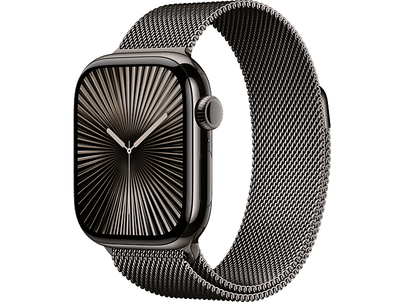 Apple Watch Series 10 (2024) GPS + Cellular 42 mm Gesto de doble toque Caja de titanio Pizarra Correa Milanese Loop Pizarra
