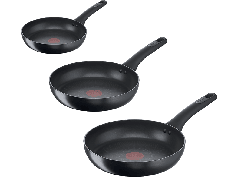 Tefal Titanium Excellence G1510S 3 sartenes Revestimiento antiadherente de titanio Inducción Negro