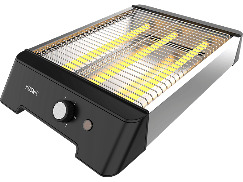 Koenic EU01_103590 1000 W Plano 3 Tubos 6 Niveles de tostado Acero inoxidable