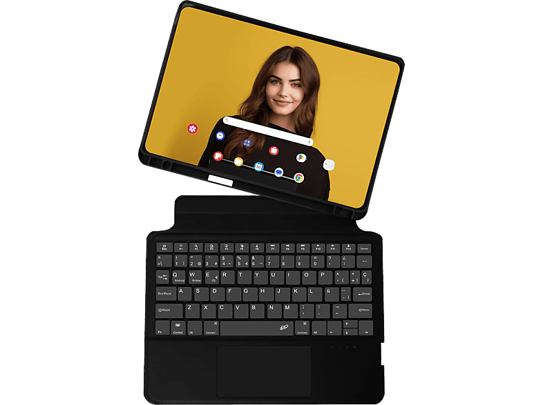 Silver HT Magnet Teclado Samsung Galaxy Tab A9+ Con Touchpad Unión magnética Negro