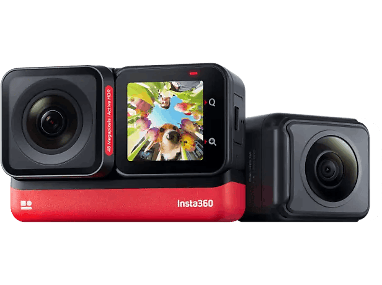 Insta 360 ONE RS Twin Lentes 4K y 360 48 megapixels WiFi Zoom 2.7x Rojo