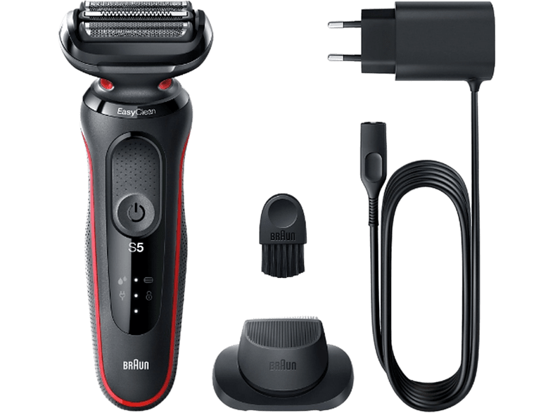Braun Series 5 51-R1200s 3 Cuchillas EasyClick EasyClean,SensoFlex Wet & Dry Accesorio para corte de pelo Rojo