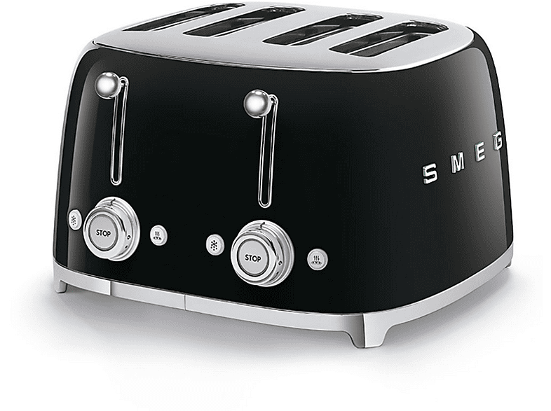Smeg TSF03BLEU 2000W 4 rebanadas 6 niveles Función descongelar y bagel Vintage Negro