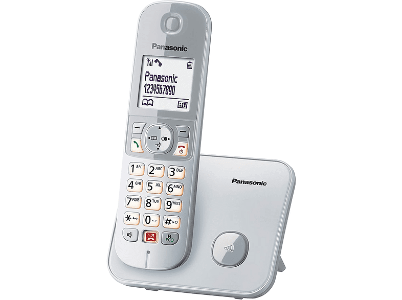 Panasonic KX-TG6851SP Inalámbrico Identificación de llamadas No molestar Plata + Base