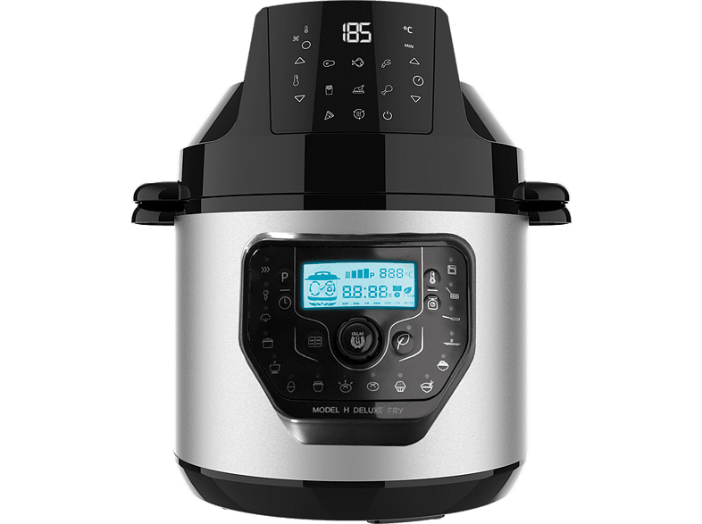 Cecotec Olla GM Modelo H Deluxe FRY Multifunción 1530 W 6 L Programable Freidora de Aire Báscula integrada Negro y Plateado