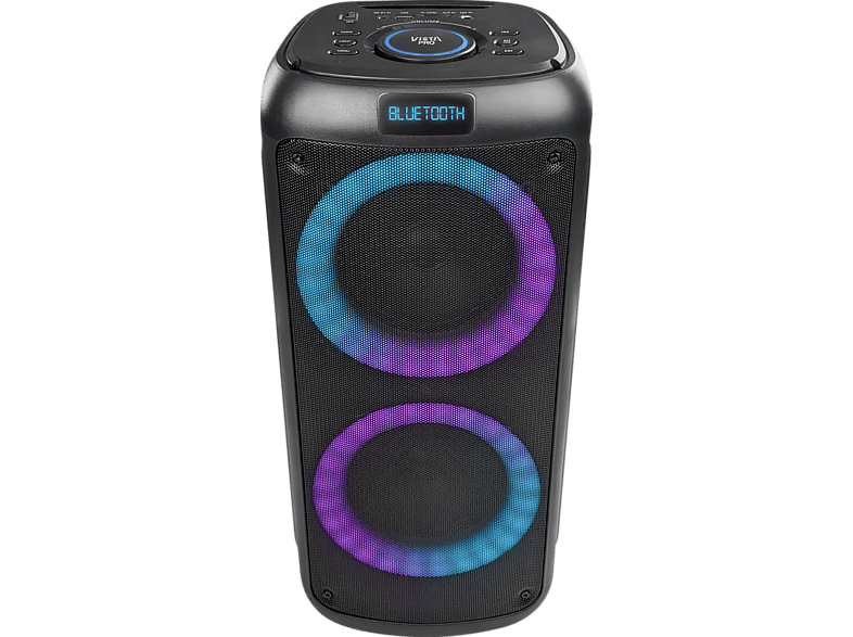 Vieta Pro Party 2 100W Hasta 9hs Efecto de luces FM Karoake Negro