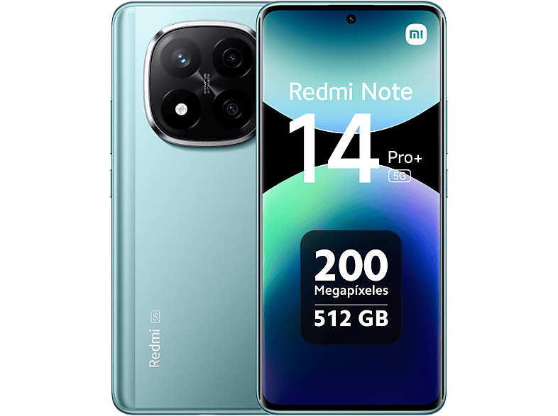Xiaomi Redmi Note 14 Pro+ 5G Azul ártico 512 GB 12 GB RAM 6.67 AMOLED 1.5K Snapdragon 7s Gen 3. 5110 mAh