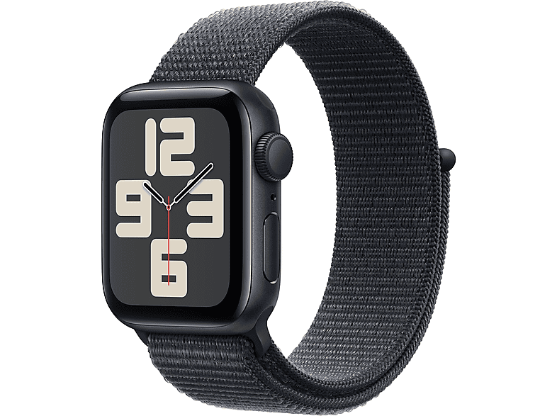 Apple Watch SE (2024) GPS 40 mm Caja de aluminio Medianoche Vidrio delantero Ion-X Correa Loop deportiva Tinta