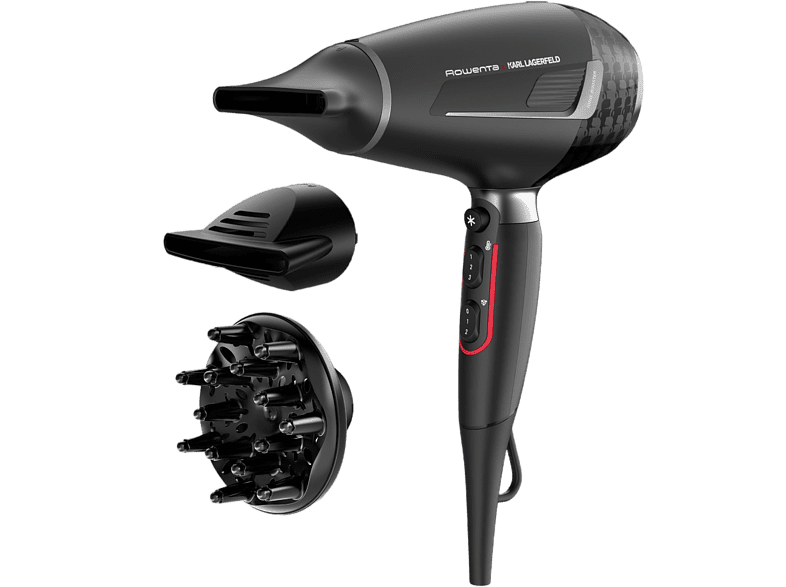 Rowenta x Karl Lagerfeld CV887LF0 K/Pro Stylist 2200 W Motor AC Pro 2 velocidades 3 temperaturas Tecnol. iónica Keratin & Glow Negro
