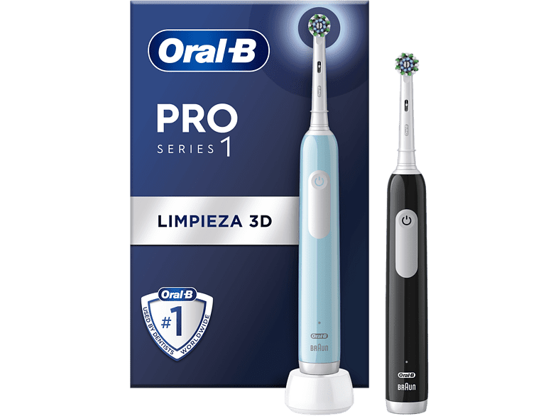 Oral-B Pro Series 1 Pack Doble Tecnología 3D Sensor de presión Negro y turquesa