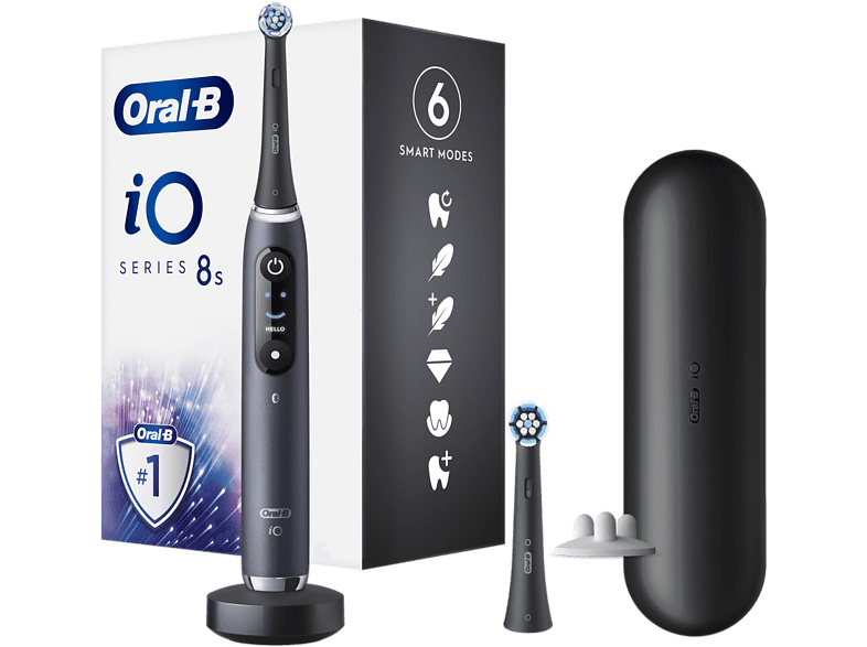 Oral-B iO 8S Con 2 Cabezales Y 1 Estuche De Viaje Diseñado Por Braun Negro