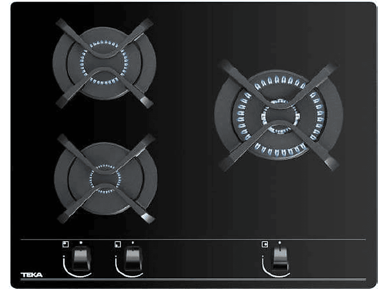 Teka GBC 63010 3 zonas Gas natural Mandos frontales ergonómicos 60 cm Negro