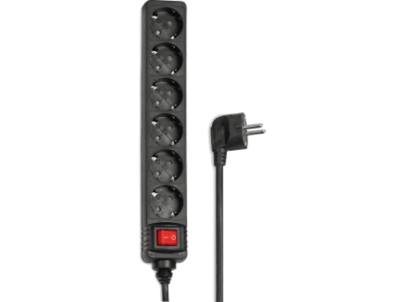 Hama 69223784 6 Enchufes Interruptor Cable 1.4m Negro