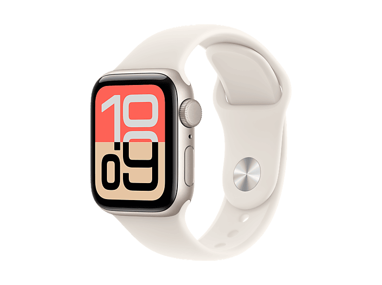 Apple Watch SE 3 (2025) GPS 40 mm Caja de aluminio Blanco estrella Correa deportiva Blanco estrella S/M Calidad del sueño Medición temperatura