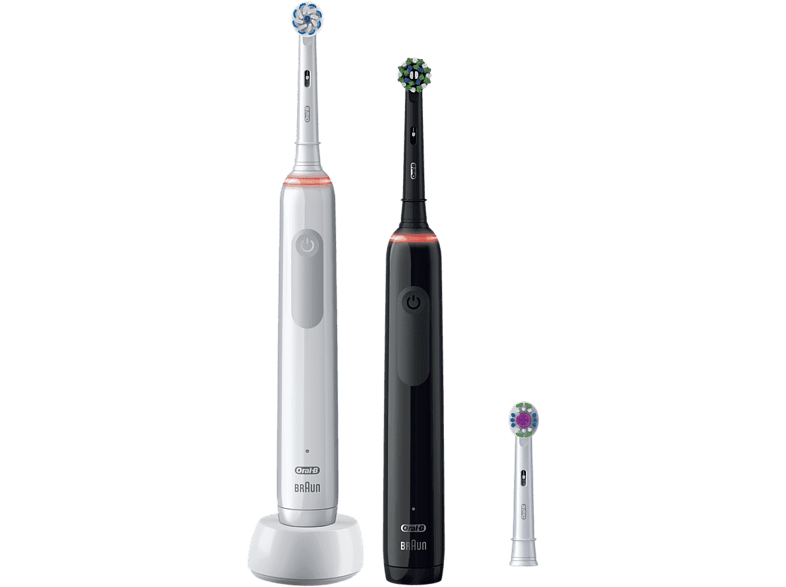 Oral-B Pro 3 3900 Dual Pack Con 3 Cabezales Diseñados Por Braun Negro y blanco