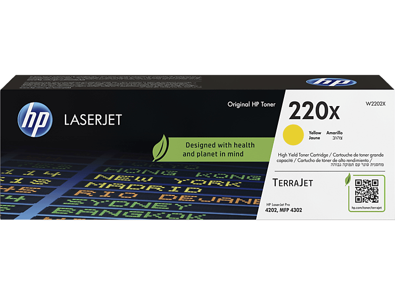 HP LaserJet 220X Amarillo Alto rendimiento Hasta 5500 páginas HP TerraJet Amarillo