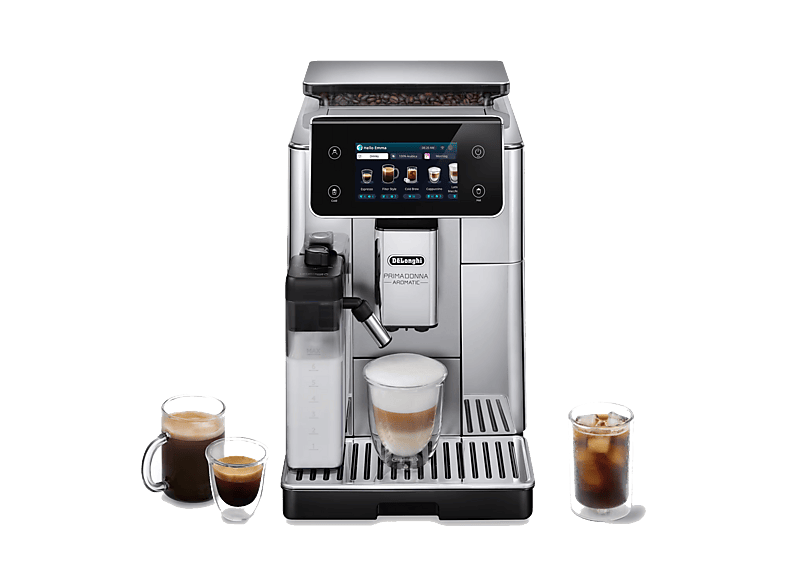 De'Longhi PrimaDonna Aromatic ECAM630.55.SSM 1450 W 19 bar 0.5 l Molinillo integrado Plateado/Acero inoxidable