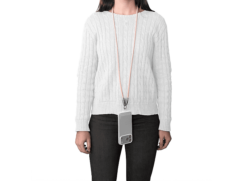 Panda Lanyard 1.2m Cable USB-C Goma Carga rápida 60W Rosa