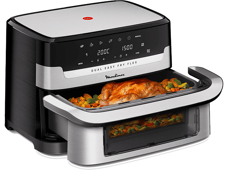 Moulinex Dual Easy Fry Flex EZ922D 2700W 9L 7 programas Separador de cesta 40°C-200°C hasta 8 personas Negro