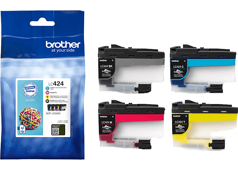 Brother Pack 4 LC424 ISO/IEC 24711 750 páginas Amarillo Cian Magenta Negro