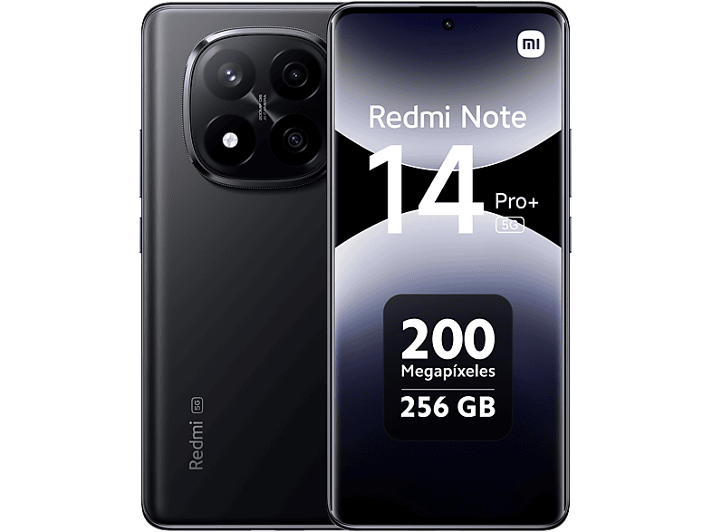 Xiaomi Redmi Note 14 Pro+ 5G Negro medianoche 256 GB 8 GB RAM 6.67 AMOLED 1.5K Snapdragon 7s Gen 3. 5110 mAh