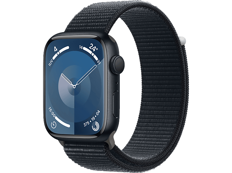 Apple Watch Series 9 (2023) GPS 45 mm Gesto de doble toque Caja de aluminio medianoche Correa Sport Loop medianoche